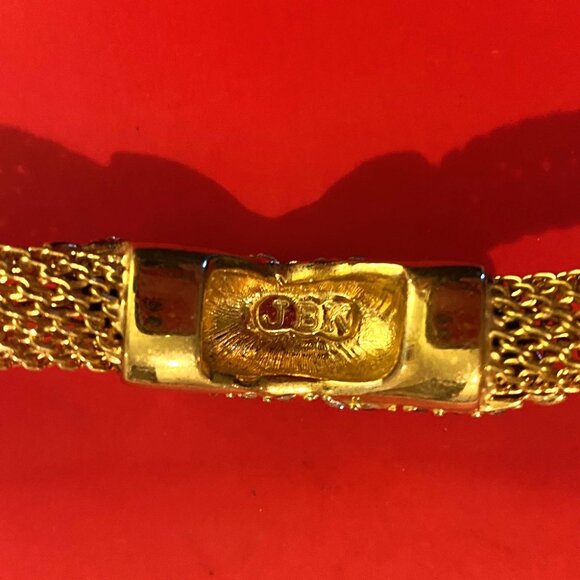 Jacqueline Kennedy, Pave Crystal Gold Mesh Bracelet, Camrose & Kross - Picture 4 of 4